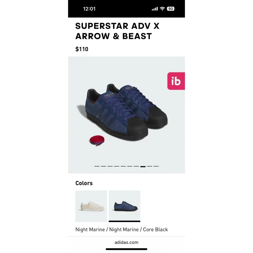 New Adidas Arrow & Beast x Superstar ADV Paris Size 11.5
